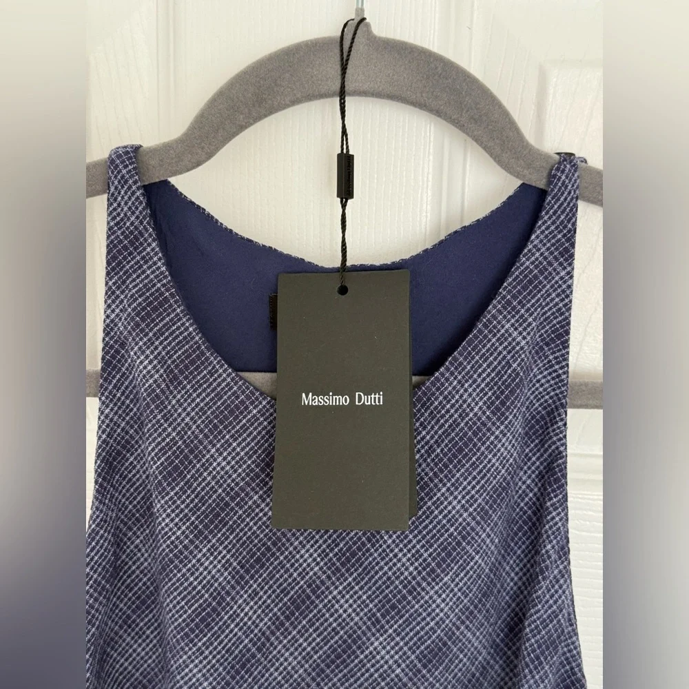 NEW Massimo Dutti Long Checkered Dress with Back Detail - Picture 5 of 12